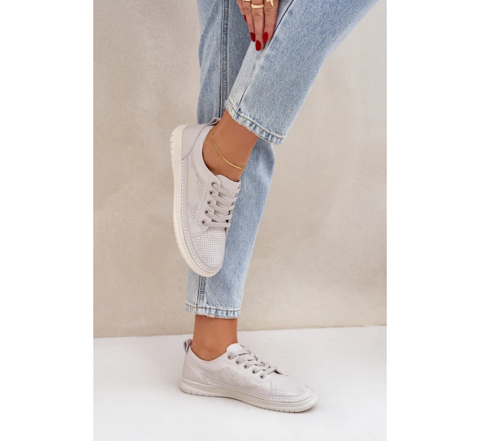 Dámské Kožené Tenisky Šedé Cloesa Dámské Kožené Tenisky Šedé Cloesa