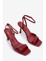 Dámské sandály na podpatku eco kůže bordó Brisora Dámské sandály na podpatku eco kůže bordó Brisora