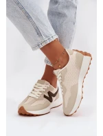 Dámské sportovní boty na platformě béžové model 21919426 - Boto
