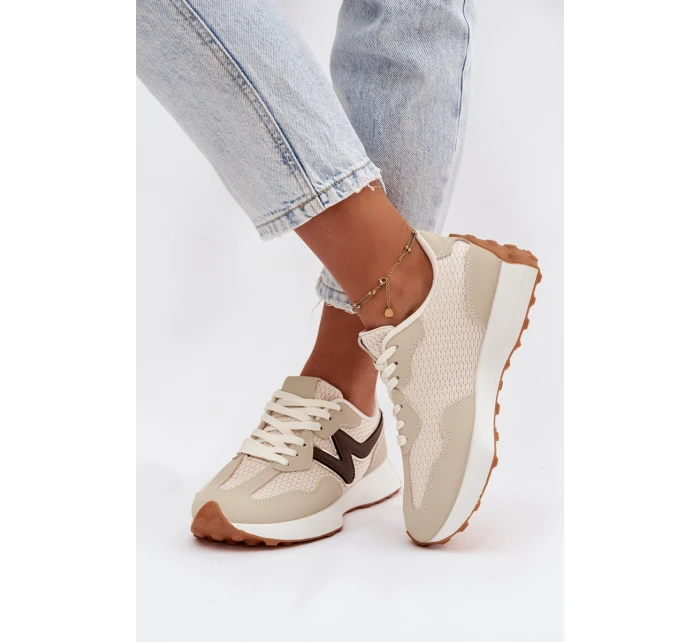 Dámské sportovní boty na platformě béžové model 21919426 - Boto