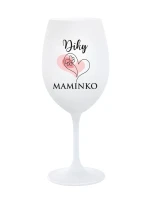 DÍKY MAMINKO - bílá sklenice na víno 350 ml DÍKY MAMINKO - bílá sklenice na víno 350 ml