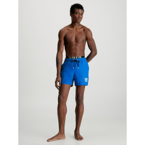 Pánské plavecké šortky s dvojitým pásem KM0KM00798 C4X modré - Calvin Klein