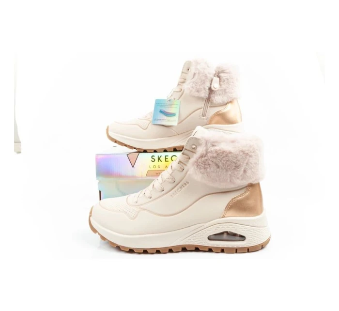 Skechers Uno Rugged dámská sportovní obuv zateplené boty zimní béžové dámské