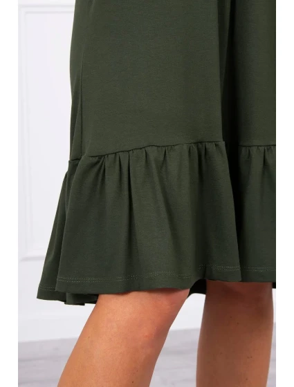 Šaty s tenkým páskem khaki