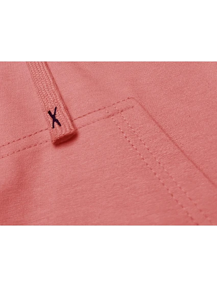 Krátká tepláková mikina v lososové barvě s kapucí model 20086931 - J.STYLE