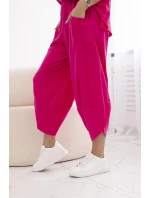 Bavlněný komplet halenka + kalhoty fuchsie Bavlněný komplet halenka + kalhoty fuchsie
