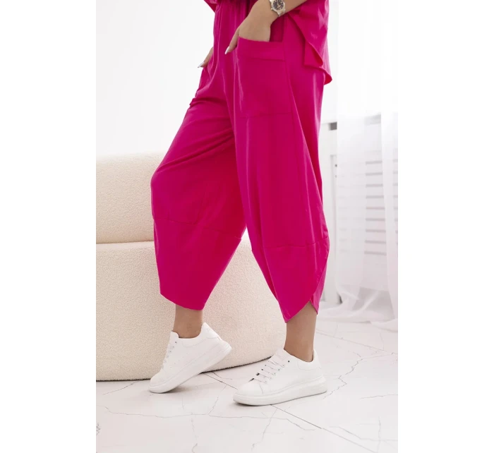 Bavlněný komplet halenka + kalhoty fuchsie Bavlněný komplet halenka + kalhoty fuchsie