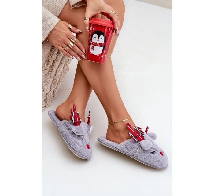 Vánoční Pantofle S Šedé model 21680787 - Boto Vánoční Pantofle S Šedé model 21680787 - Boto