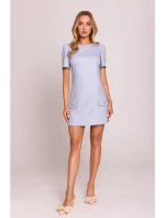 M855 Mini šaty áčkového střihu - světle modré