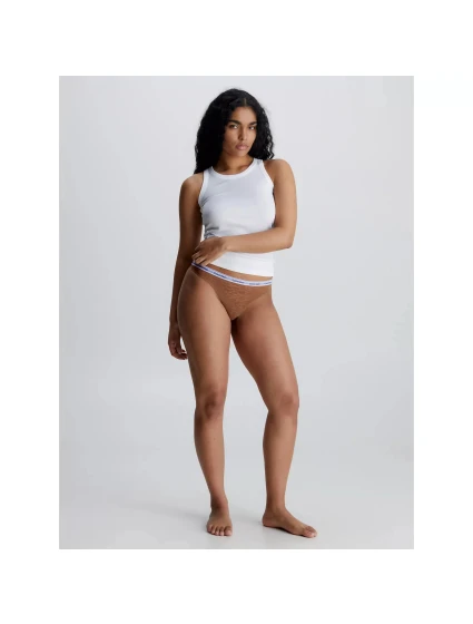 Dámská tanga HIGH LEG THONG  hnědé  model 19424511 - Calvin Klein