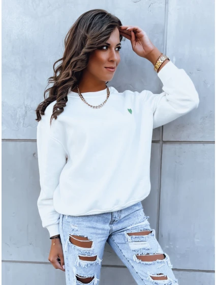 Dámská mikina HEARTBEAT bílá FashionStreet BY1214