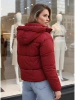 Dámská krátká zimní prošívaná bunda bordó FashionStreet TY5407