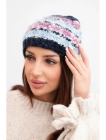 Dámská zimní vlněná čepice s ozdobnými krystalky K399 černá