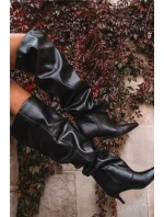 Nazouvací dámské kozačky na jehlovém podpatku černé Ysolienne Nazouvací dámské kozačky na jehlovém podpatku černé Ysolienne