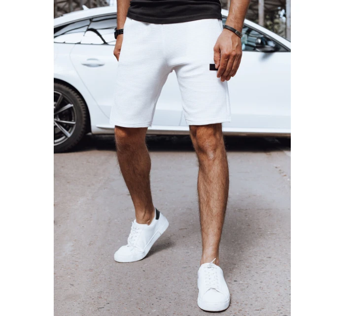 FashionStreet pánské bílé teplákové šortky SX2384