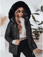 Dámská zimní bunda LUMORE prošívaná s kapucí černá FashionStreet TY5016 Dámská zimní bunda LUMORE prošívaná s kapucí černá FashionStreet TY5016