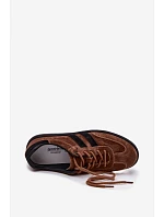 Kožené semišové dámské tenisky hnědé model 22100244 - Boto Kožené semišové dámské tenisky hnědé model 22100244 - Boto