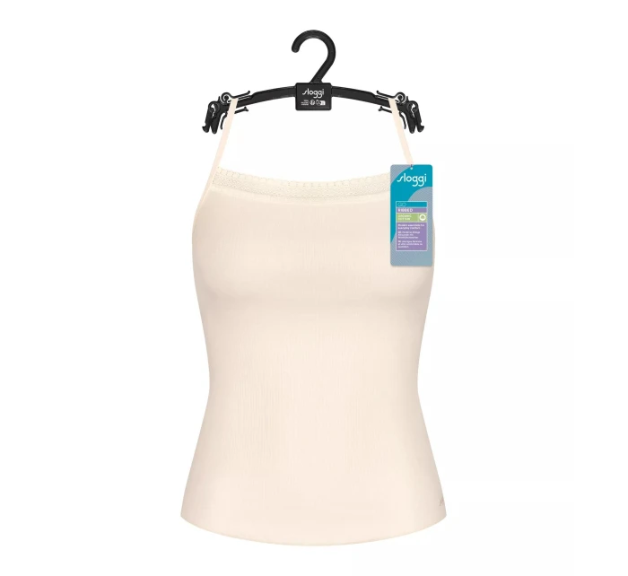 sloggi GO Ribbed Spaghetti Top - WHITE - SLOGGI WHITE - SLOGGI