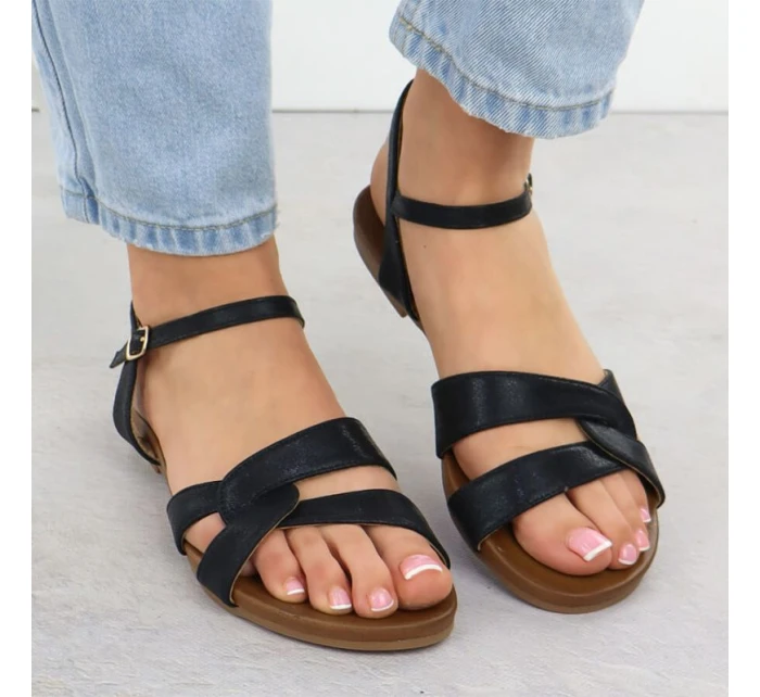 Dámské černé sandály S.Barski KV51-022 Dámské černé sandály S.Barski KV51-022