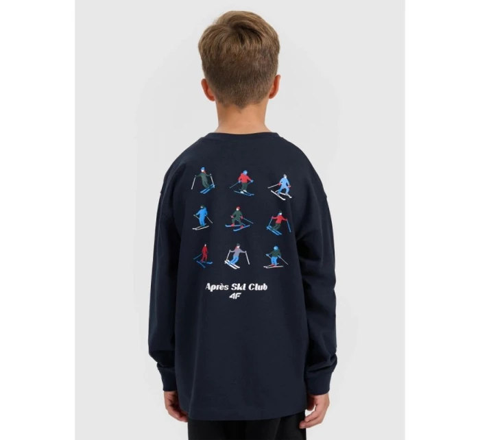 Chlapecké tričko s potiskem a dlouhým rukávem 4F 4FJRAW25TLONM587-31S Chlapecké tričko s potiskem a dlouhým rukávem 4F 4FJRAW25TLONM587-31S