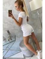 Bavlněná souprava se šortkami bílá