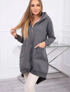 Zateplená mikina se zipem na zádech grafitová