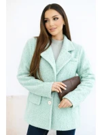 Dámská bunda z měkkého beránka s límcem jablečná