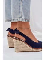 Sandály Na Klínu S Pletením Tmavě Modré model 21684417 - Boto Sandály Na Klínu S Pletením Tmavě Modré model 21684417 - Boto