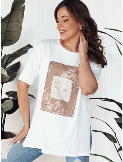 FAGOS dámské tričko bílé FashionStreet RY2592 FAGOS dámské tričko bílé FashionStreet RY2592