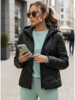 Dámská prošívaná bunda s kapucí černá FashionStreet TY5551