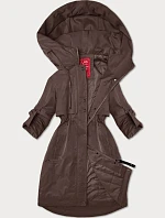 Dámská bunda s ohrnutými rukávy LHD hnědá (LHD-24591)