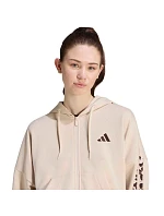 Dámská mikina  Essentials Animal Print 3Stripes FullZip béžová, model 22382851 - ADIDAS
