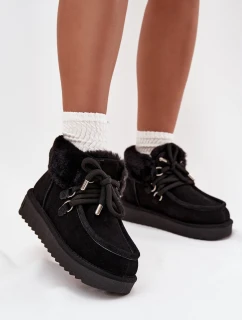 Dámské sněhule z přírodní semiš model 21714069 Černé - D.Franklin