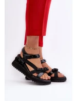 Dámské sandály s mašlí D&A černá Dámské sandály s mašlí D&A černá