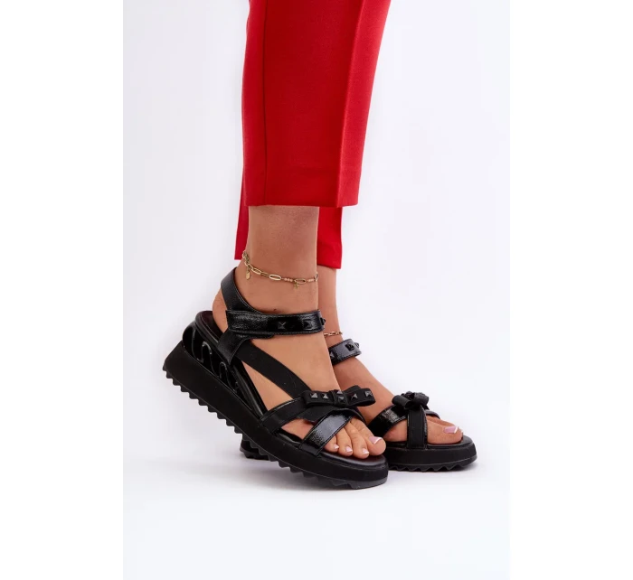 Dámské sandály s mašlí D&A černá Dámské sandály s mašlí D&A černá