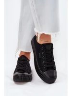 Dámské plátěné tenisky na platformě Big Star – černé