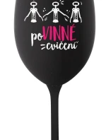 POVINNÉ CVIČENÍ - černá sklenice na víno 350 ml