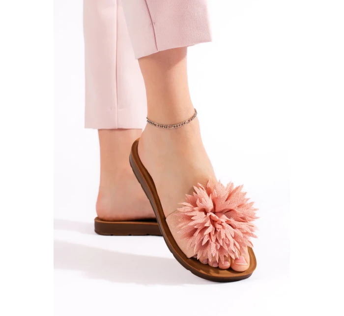 Originální dámské růžové nazouváky bez podpatku Originální dámské růžové nazouváky bez podpatku