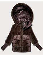 Hnědá dámská zimní bunda s kapucí Goodlookin model 21785363 - Libland Hnědá dámská zimní bunda s kapucí Goodlookin model 21785363 - Libland