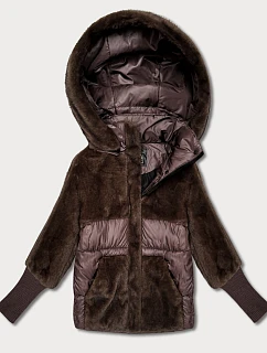Dámská zimní bunda s kapucí Goodlookin hnědá (LD-5562)