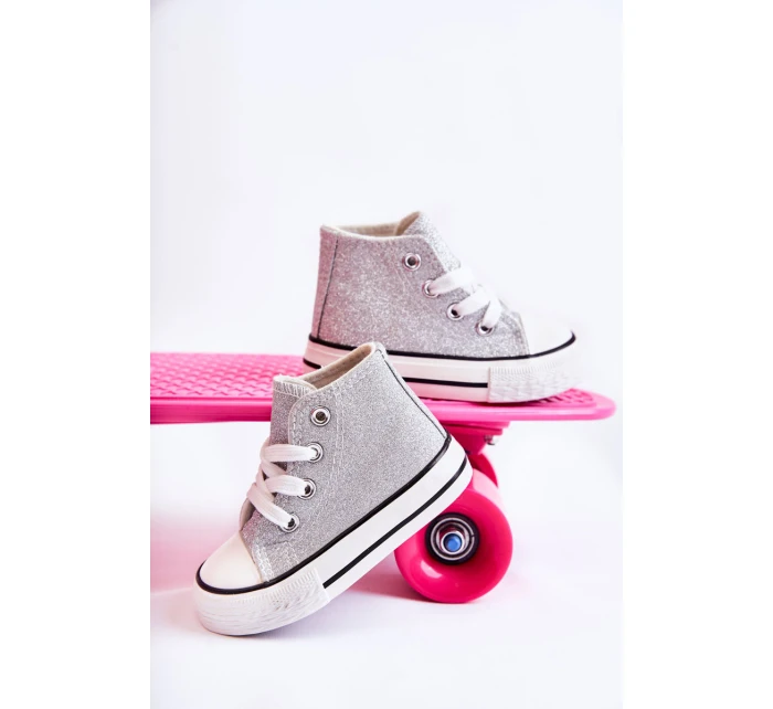 Dětské vysoké tenisky stříbrný Catrina Dětské vysoké tenisky stříbrný Catrina