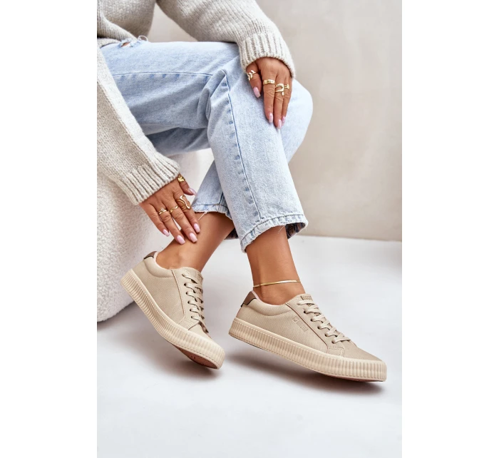 Zateplené Dámské Tenisky Big Star model 21676078 Béžové - Big Star Shoes Zateplené Dámské Tenisky Big Star model 21676078 Béžové - Big Star Shoes