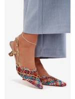 Dámské Plecione Sandály na podpatku vícebarevné Selinae Dámské Plecione Sandály na podpatku vícebarevné Selinae