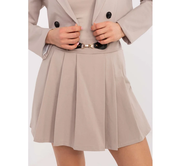 Spódnica MI SD model 20834547 ciemny bezowy - FPrice Spódnica MI SD model 20834547 ciemny bezowy - FPrice