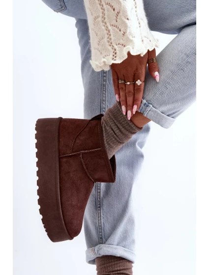 Hnědé semišové boty na platformě Corcoran