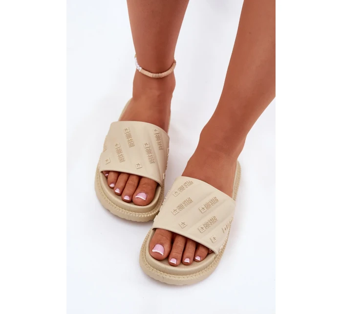 Dámské pantofle na platformě Big Star – béžové Dámské pantofle na platformě Big Star – béžové