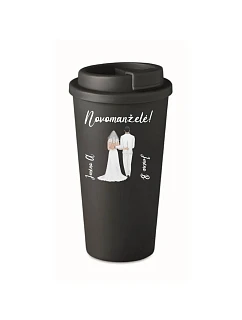 Personalizovaný cestovní termohrnek se svatebním párem