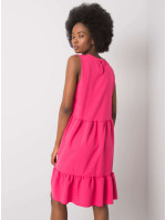 RUE PARIS Růžové dámské šaty s volány
