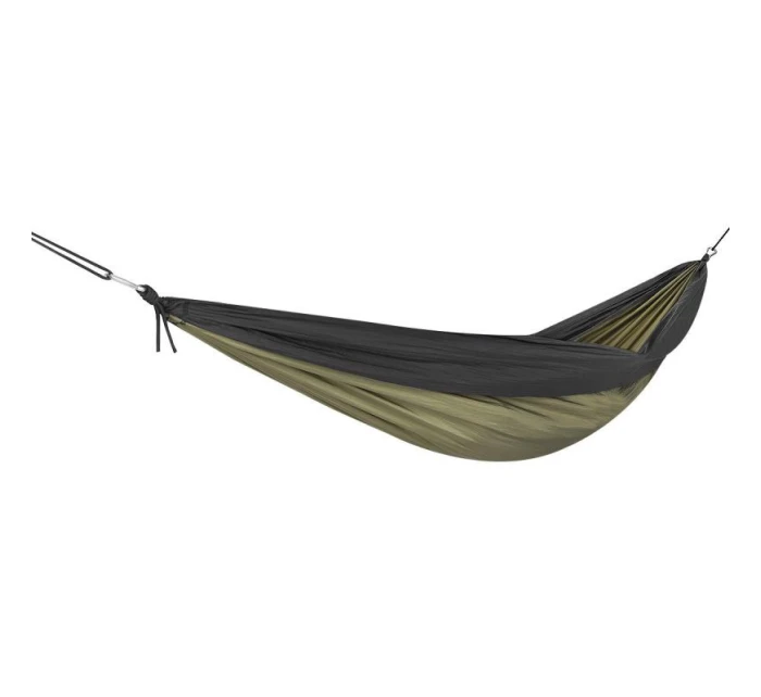 TURISTICKÁ HOUPACÍ SÍŤ PRO 2 OSOBY 270X140CM ZELENÁ ČERNÁ