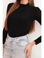 Dámská model 21777059 blůza s jemným rolákem a dlouhým rukávem černá - K-Fashion